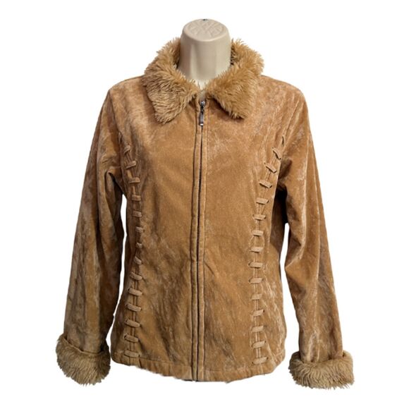 Effeci Faux Suede Shearling Camel/Tan Jacket – Size M - Picture 3 of 12